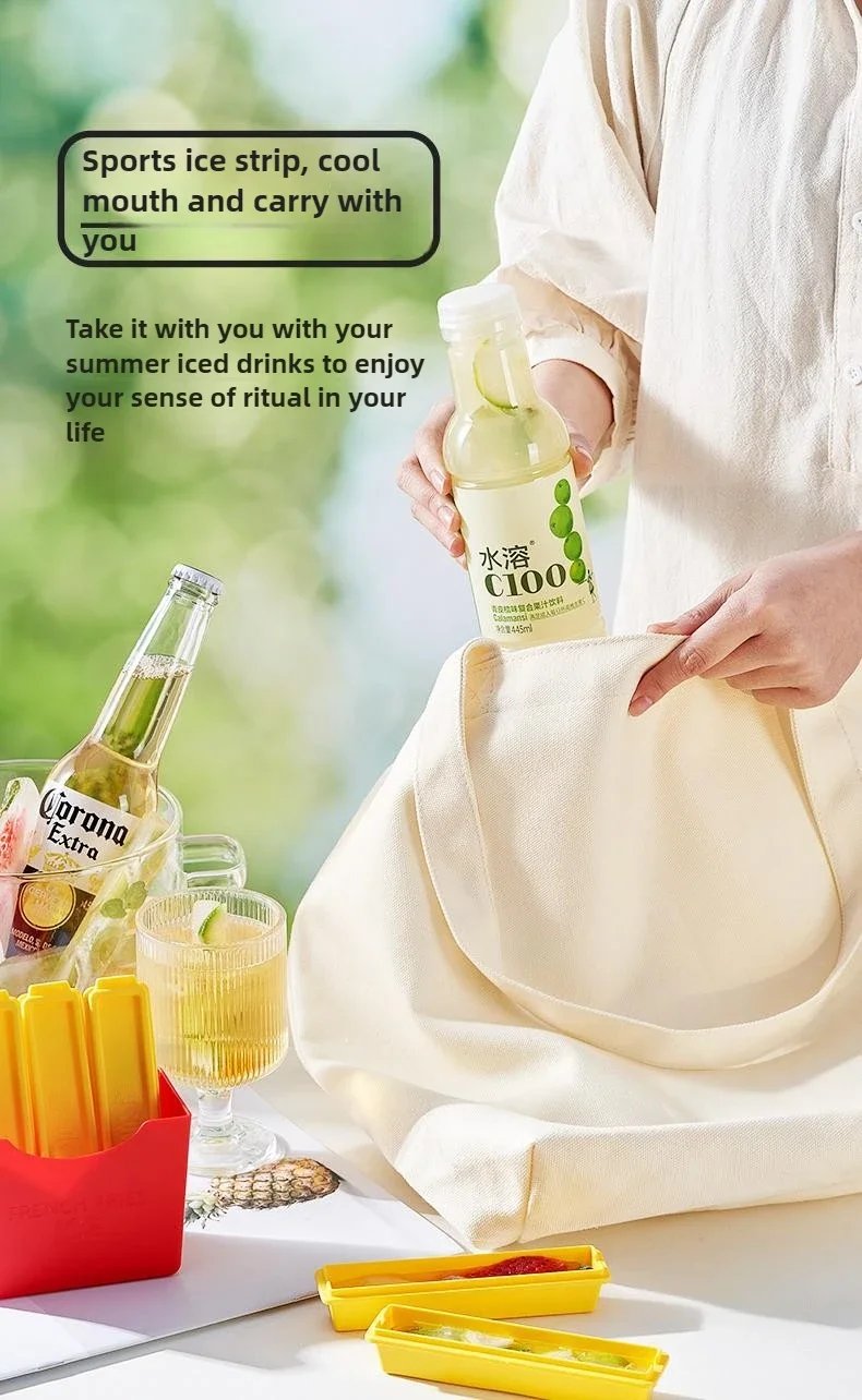 Bandeja para cubitos de hielo y patatas fritas, molde Rectangular largo para congelador, sin BPA, de silicona, DIY, herramientas de cocina, 1-10 juegos Bandeja para cubitos de hielo y patatas fritas, molde Rectangular largo para congelador, sin BPA, de silicona, DIY, herramientas de cocina, 1-10 juegos