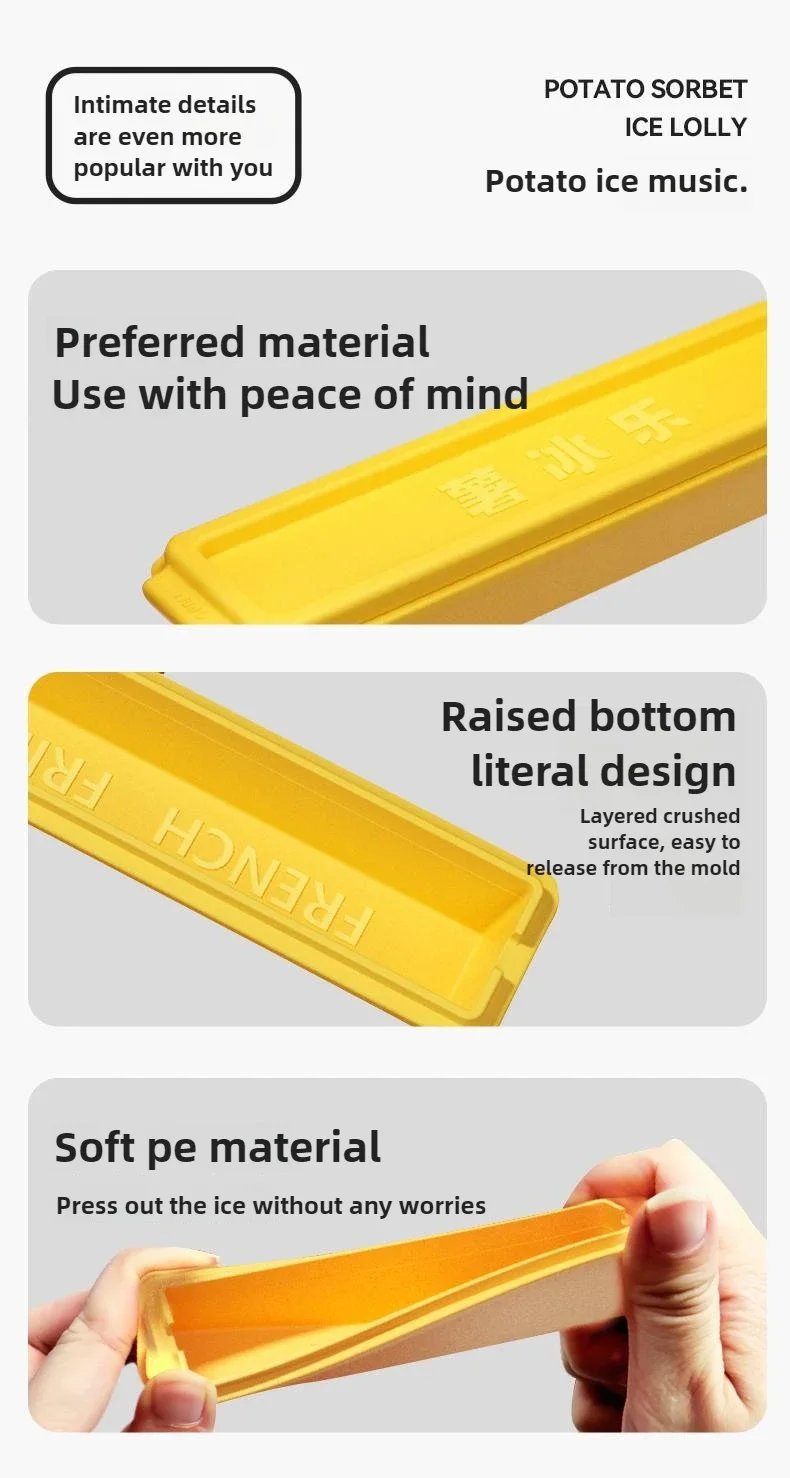 Bandeja para cubitos de hielo y patatas fritas, molde Rectangular largo para congelador, sin BPA, de silicona, DIY, herramientas de cocina, 1-10 juegos Bandeja para cubitos de hielo y patatas fritas, molde Rectangular largo para congelador, sin BPA, de silicona, DIY, herramientas de cocina, 1-10 juegos