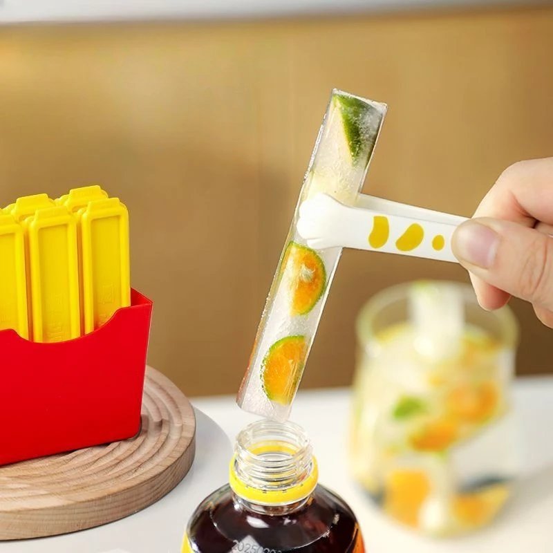 Bandeja para cubitos de hielo y patatas fritas, molde Rectangular largo para congelador, sin BPA, de silicona, DIY, herramientas de cocina, 1-10 juegos Bandeja para cubitos de hielo y patatas fritas, molde Rectangular largo para congelador, sin BPA, de silicona, DIY, herramientas de cocina, 1-10 juegos