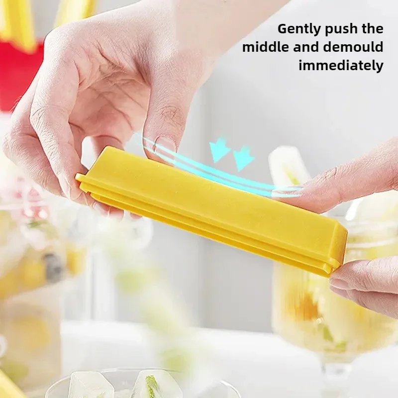 Bandeja para cubitos de hielo y patatas fritas, molde Rectangular largo para congelador, sin BPA, de silicona, DIY, herramientas de cocina, 1-10 juegos Bandeja para cubitos de hielo y patatas fritas, molde Rectangular largo para congelador, sin BPA, de silicona, DIY, herramientas de cocina, 1-10 juegos