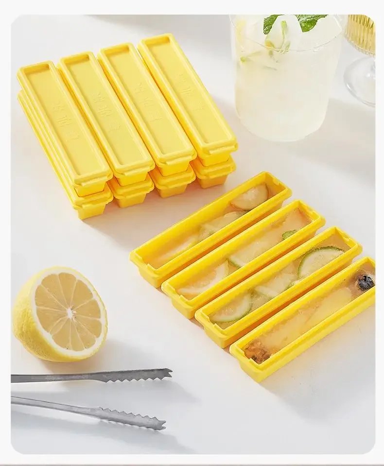 Bandeja para cubitos de hielo y patatas fritas, molde Rectangular largo para congelador, sin BPA, de silicona, DIY, herramientas de cocina, 1-10 juegos Bandeja para cubitos de hielo y patatas fritas, molde Rectangular largo para congelador, sin BPA, de silicona, DIY, herramientas de cocina, 1-10 juegos