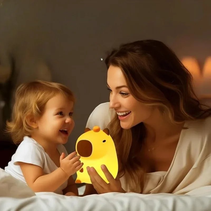 Cute Capybara Silicone Lamp Animal Gift USB Rechargeable Touch Bedside Sleeping Light Decorative Nightlight for Children’s Room Cute Capybara Silicone Lamp Animal Gift USB Rechargeable Touch Bedside Sleeping Light Decorative Nightlight for Children's Room