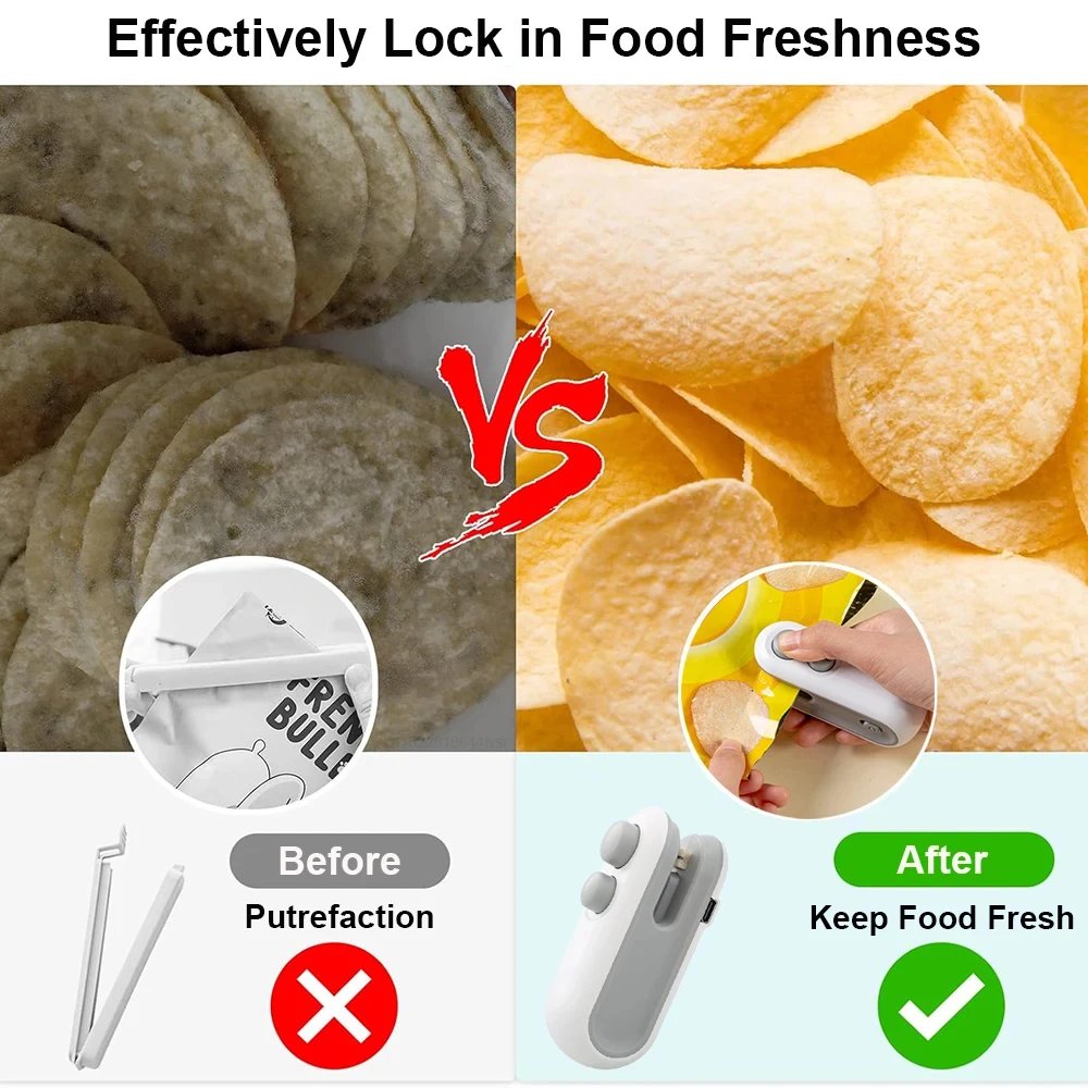 Mini Plastic Bag Sealer Rechargeable 2 in 1 Bag Heat Sealer With Cutter Portable Thermal Sealer Plastic Bags Sealant Machine Mini Plastic Bag Sealer Rechargeable 2 in 1 Bag Heat Sealer With Cutter Portable Thermal Sealer Plastic Bags Sealant Machine