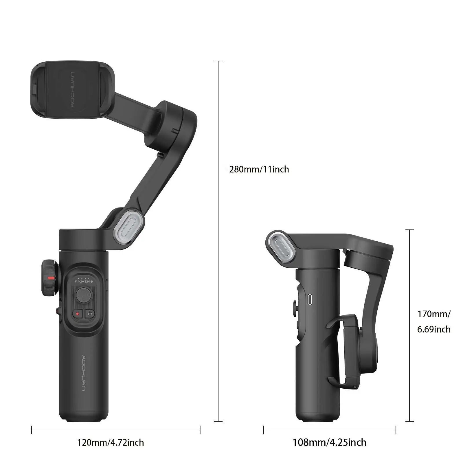 AOCHUAN 3-Axis Handheld Gimbal Stabilizer for Smartphone with Fill Light for iPhone Android Face Tracking Tiktok Vlog Smart XE AOCHUAN 3-Axis Handheld Gimbal Stabilizer for Smartphone with Fill Light for iPhone Android Face Tracking Tiktok Vlog Smart XE