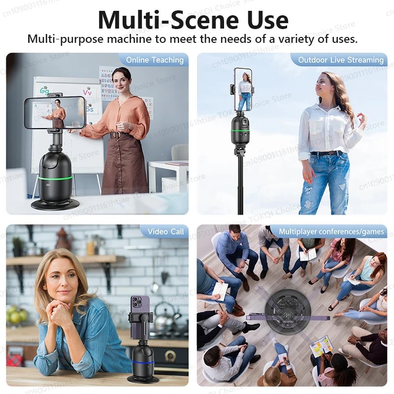 TOKQI-P03 Auto Face Tracking Gimbal AI Smart 360° Rotation Desktop Phone Holder for Smartphone & Action Camera Vlog Stabilizer TOKQI-P03 Auto Face Tracking Gimbal AI Smart 360° Rotation Desktop Phone Holder for Smartphone & Action Camera Vlog Stabilizer
