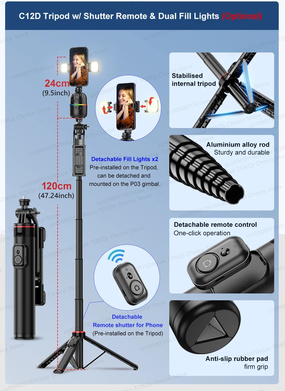 TOKQI-P03 Auto Face Tracking Gimbal AI Smart 360° Rotation Desktop Phone Holder for Smartphone & Action Camera Vlog Stabilizer TOKQI-P03 Auto Face Tracking Gimbal AI Smart 360° Rotation Desktop Phone Holder for Smartphone & Action Camera Vlog Stabilizer