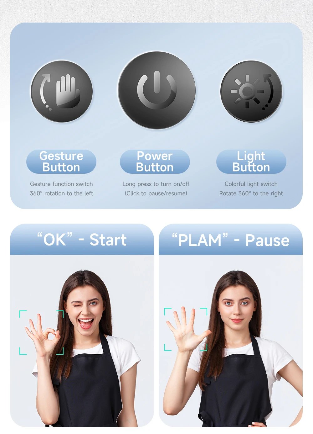 TOKQI-P03 Auto Face Tracking Gimbal AI Smart 360° Rotation Desktop Phone Holder for Smartphone & Action Camera Vlog Stabilizer TOKQI-P03 Auto Face Tracking Gimbal AI Smart 360° Rotation Desktop Phone Holder for Smartphone & Action Camera Vlog Stabilizer