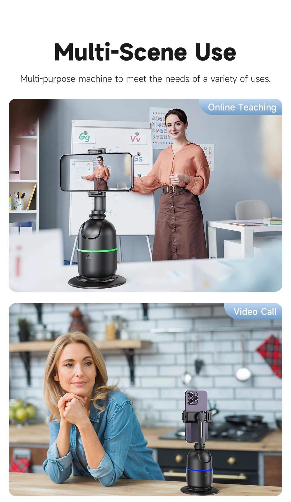 TOKQI-P03 Auto Face Tracking Gimbal AI Smart 360° Rotation Desktop Phone Holder for Smartphone & Action Camera Vlog Stabilizer TOKQI-P03 Auto Face Tracking Gimbal AI Smart 360° Rotation Desktop Phone Holder for Smartphone & Action Camera Vlog Stabilizer