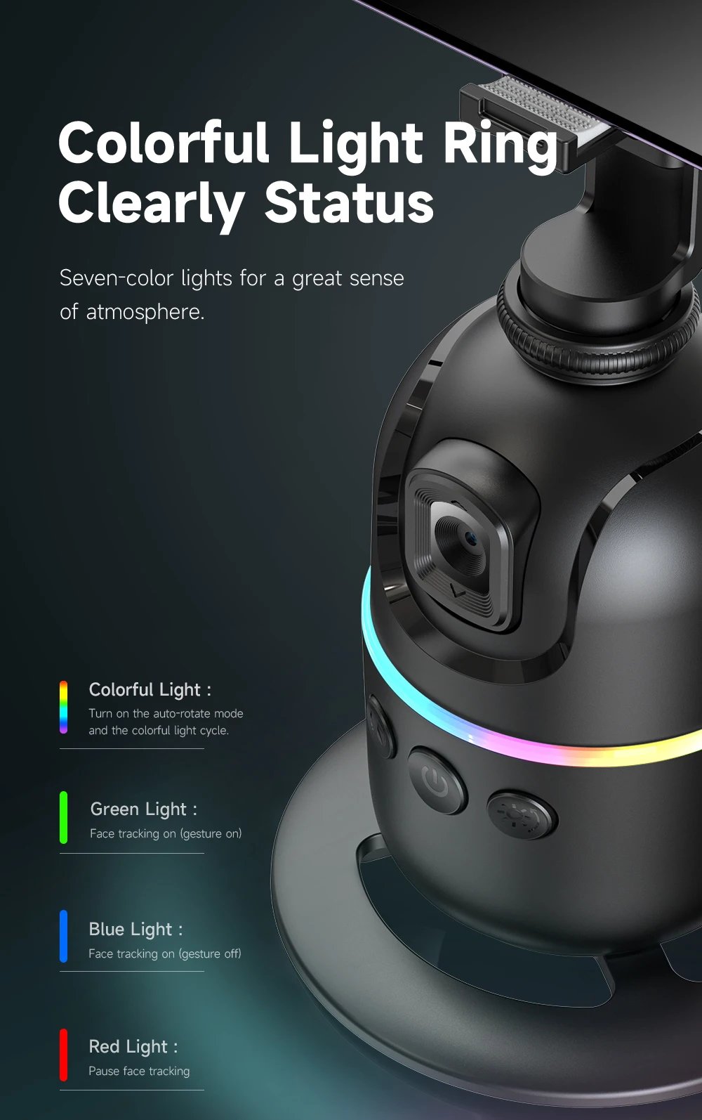 TOKQI-P03 Auto Face Tracking Gimbal AI Smart 360° Rotation Desktop Phone Holder for Smartphone & Action Camera Vlog Stabilizer TOKQI-P03 Auto Face Tracking Gimbal AI Smart 360° Rotation Desktop Phone Holder for Smartphone & Action Camera Vlog Stabilizer