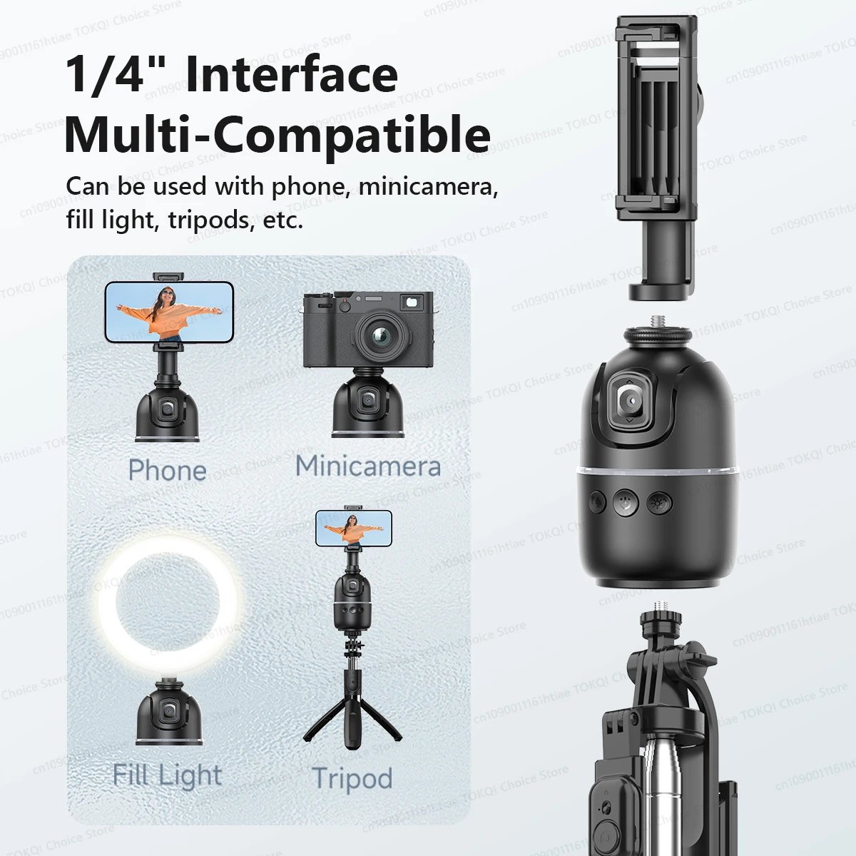 TOKQI-P03 Auto Face Tracking Gimbal AI Smart 360° Rotation Desktop Phone Holder for Smartphone & Action Camera Vlog Stabilizer TOKQI-P03 Auto Face Tracking Gimbal AI Smart 360° Rotation Desktop Phone Holder for Smartphone & Action Camera Vlog Stabilizer