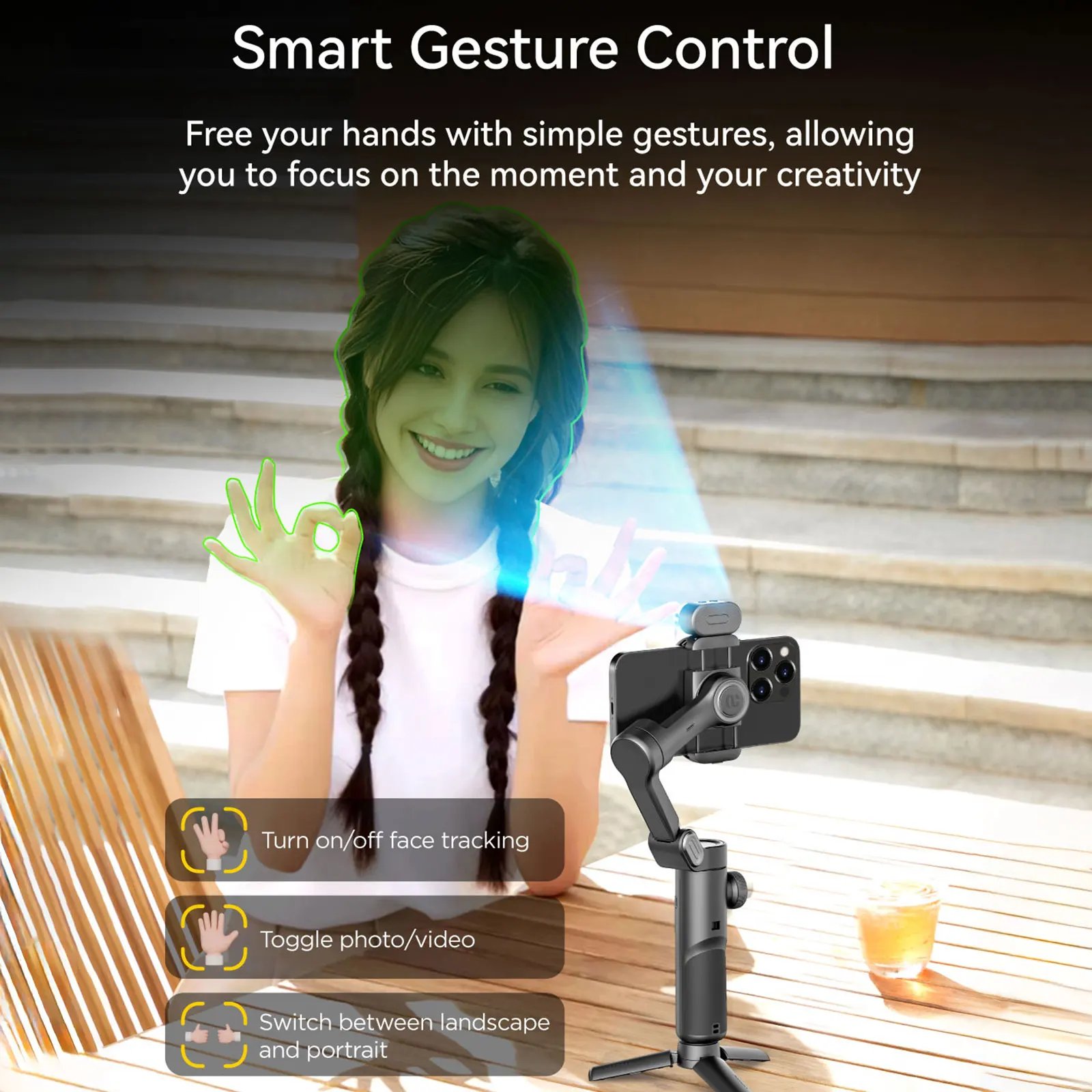 AOCHUAN Smart XE Ai Smartphone estabilizador de cardán de 3 ejes para iPhone y teléfono Android seguimiento facial sin aplicación cardán de mano AOCHUAN Smart XE Ai Smartphone estabilizador de cardán de 3 ejes para iPhone y teléfono Android seguimiento facial sin aplicación cardán de mano