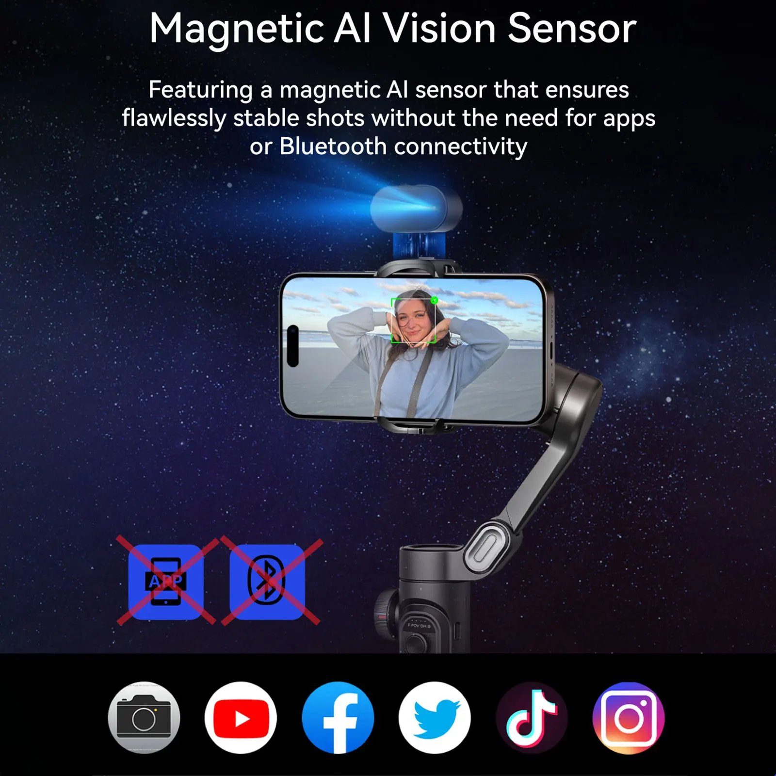 AOCHUAN Smart XE Ai Smartphone estabilizador de cardán de 3 ejes para iPhone y teléfono Android seguimiento facial sin aplicación cardán de mano AOCHUAN Smart XE Ai Smartphone estabilizador de cardán de 3 ejes para iPhone y teléfono Android seguimiento facial sin aplicación cardán de mano