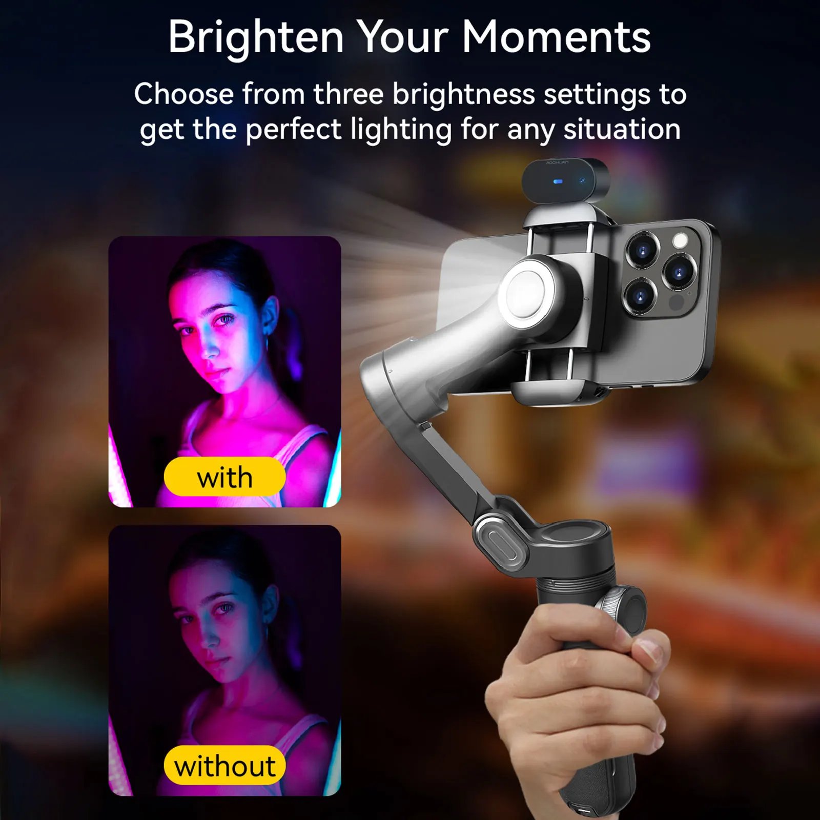 AOCHUAN Smart XPro Ai Smartphone estabilizador de cardán de 3 ejes para iphone y teléfono Android estabilizador de grabación de vídeo seguimiento facial AOCHUAN Smart XPro Ai Smartphone estabilizador de cardán de 3 ejes para iphone y teléfono Android estabilizador de grabación de vídeo seguimiento facial